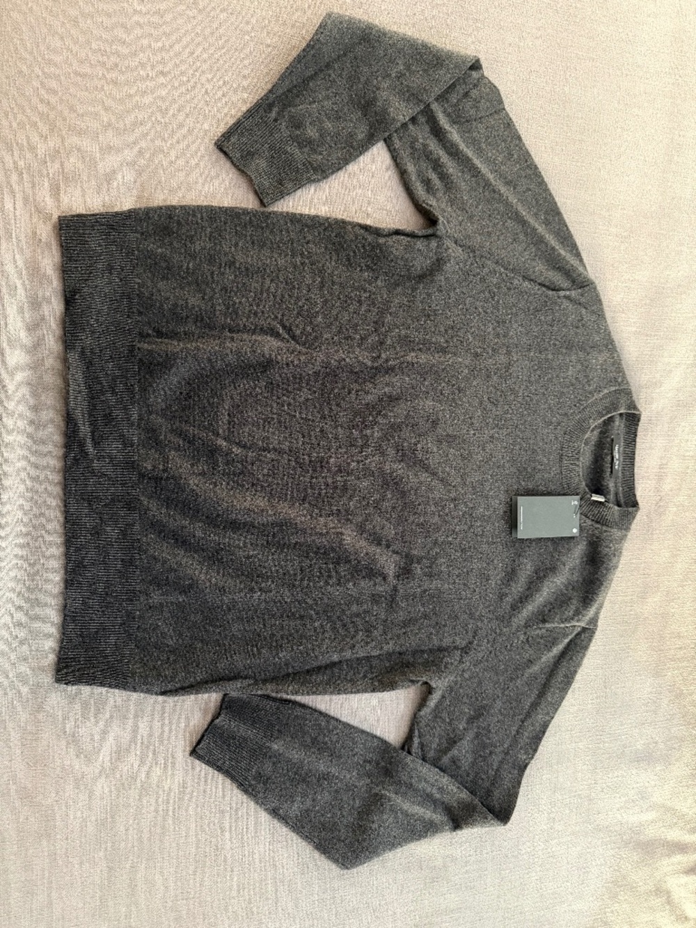 Massimo Dutti Wool Cashmere Crewneck Sweater Men’s Medium Charcoal NWT
